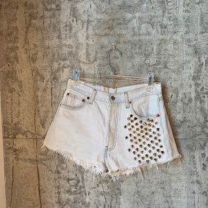 LF Levi Metal Studded Jean Shorts